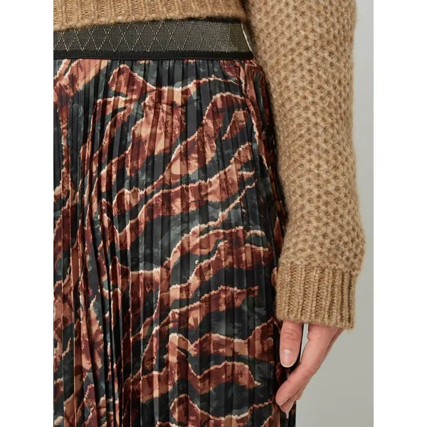 MOS MOSH Spódnica plisowana z satyny model ‘Plisse Forest’