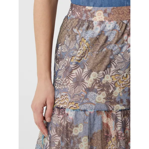 Esprit Długa spódnica z kwiatowym wzorem