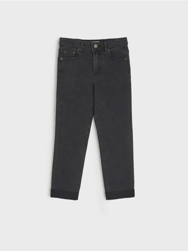 Spodnie jeansowe wykonane z bawełnianej tkaniny z dodatkiem elastycznych włókien. - czarny