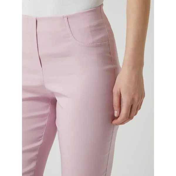 STEHMANN Spodnie ze streczu o kroju slim fit z ozdobnymi szwami model ‘Loli’