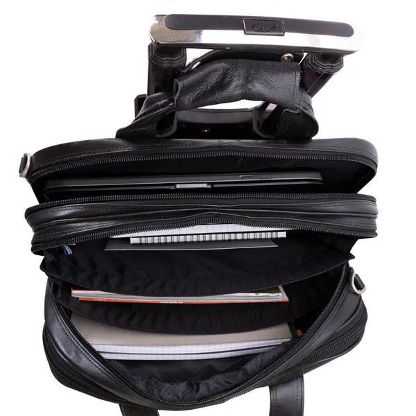Skórzana torba podróżna z odpinanym wózkiem, na laptopa Damen 17"