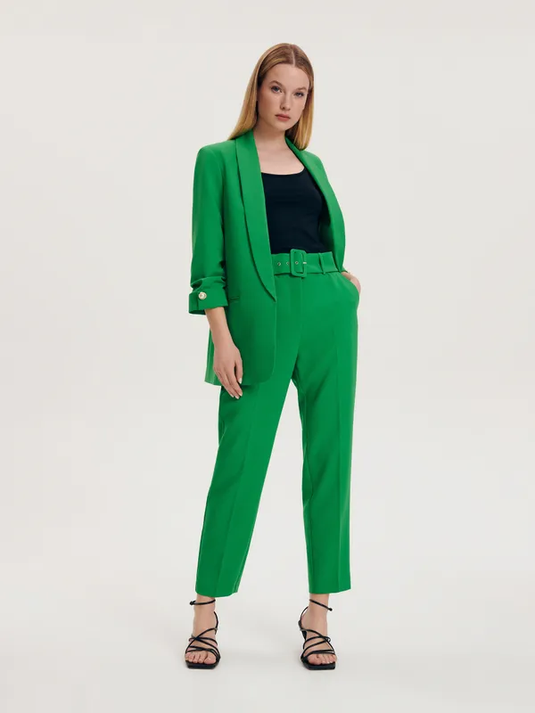 Spodnie z paskiem - Zielony