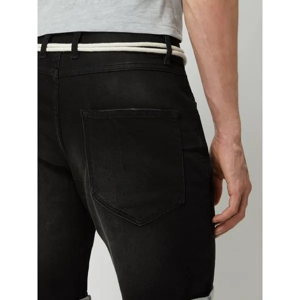 Redefined Rebel Bermudy jeansowe o kroju regular fit z dzianiny dresowej stylizowanej na denim model ‘Sidney Terry’