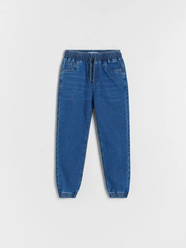 Elastyczne jeansy jogger - Niebieski