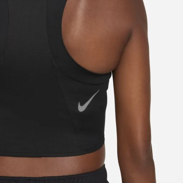 Damska krótka koszulka bez rękawów do biegania Nike Dri-FIT Race - Czerń