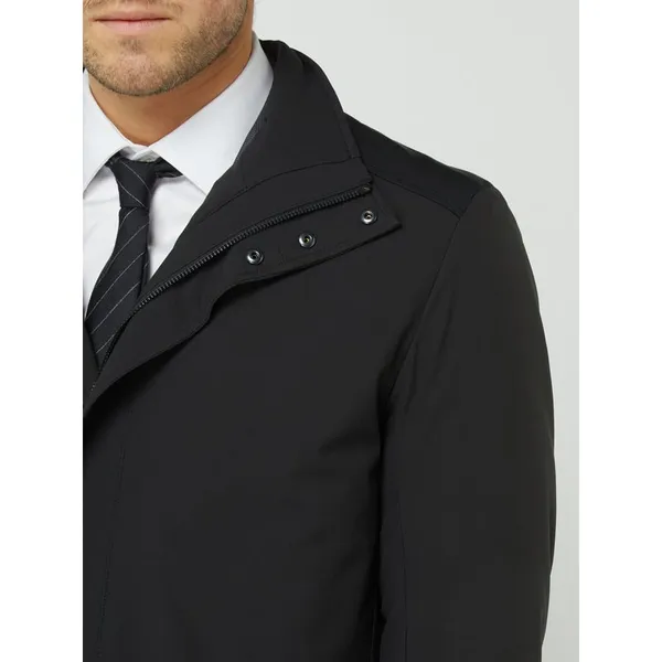 HUGO Krótki płaszcz z wyjmowanym kapturem model ‘Menco’