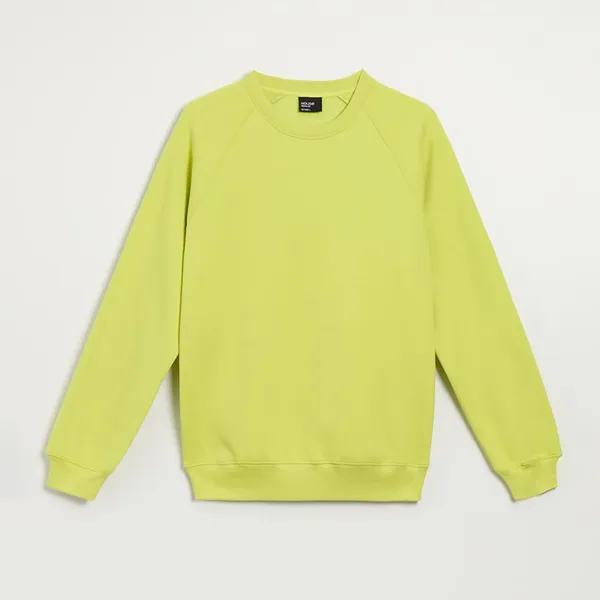 Bluza basic z raglanowym dekoltem limonkowa - Zielony