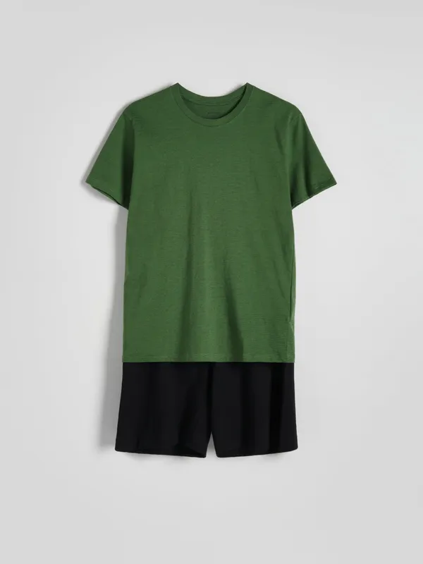 Dwuczęściowa piżama, wykonana z bawełny. - zielony
