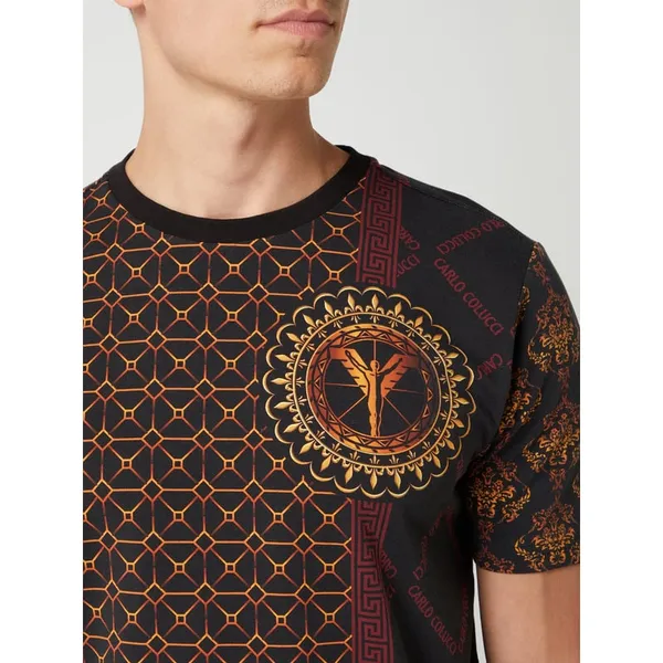 CARLO COLUCCI T-shirt z ornamentalnym wzorem