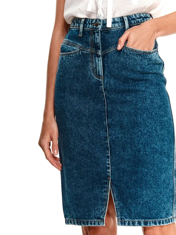 Jeansowa ołówkowa spódnica