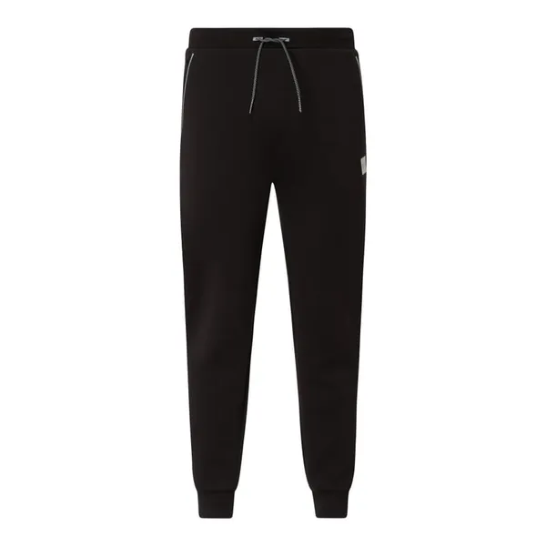 HUGO Spodnie dresowe z mieszanki bawełny z odblaskowym logo model ‘Dox’