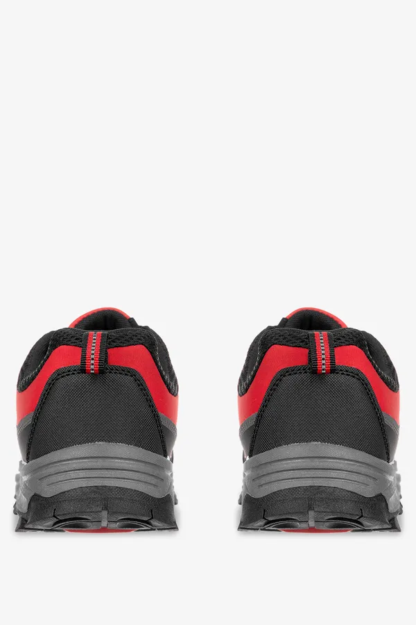 Czerwone buty trekkingowe sznurowane softshell casu a2003-4