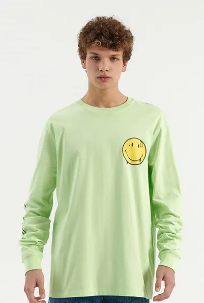 Koszulka z długim rękawem Smiley - Zielony