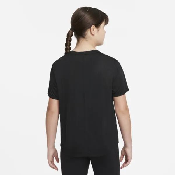 Koszulka z krótkim rękawem dla dużych dzieci (dziewcząt) Nike Dri-FIT One (szersze rozmiary) - Czerń