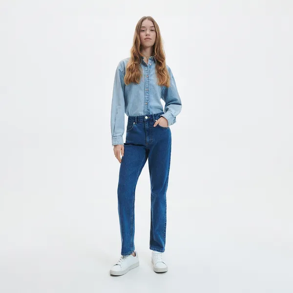 PREMIUM Spodnie z bawełny z recyklingu - Niebieski