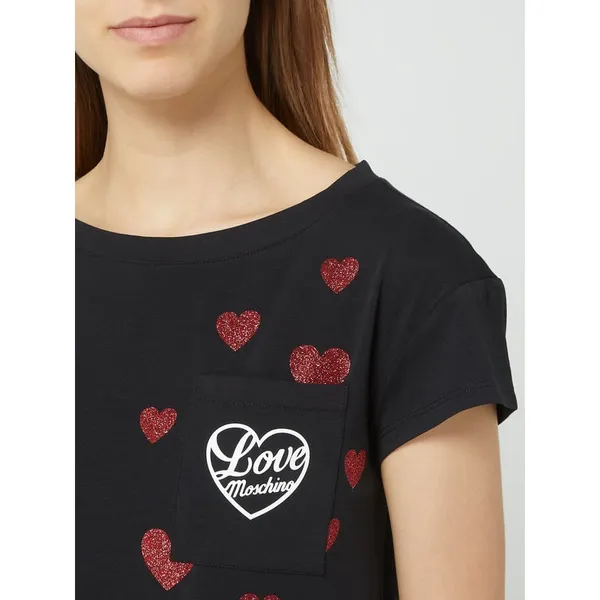 Love Moschino T-Shirt z błyszczącym efektem