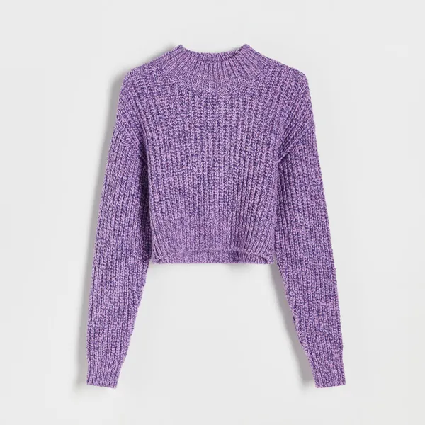 Krótki sweter oversize - Wielobarwny