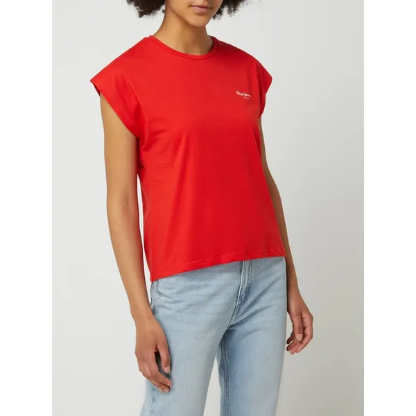 Pepe Jeans T-shirt z nadrukiem z logo model ‘Bloom’