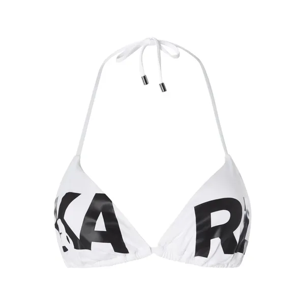 Karl Lagerfeld Beachwear Top bikini o trójkątnym kształcie z nadrukiem z logo