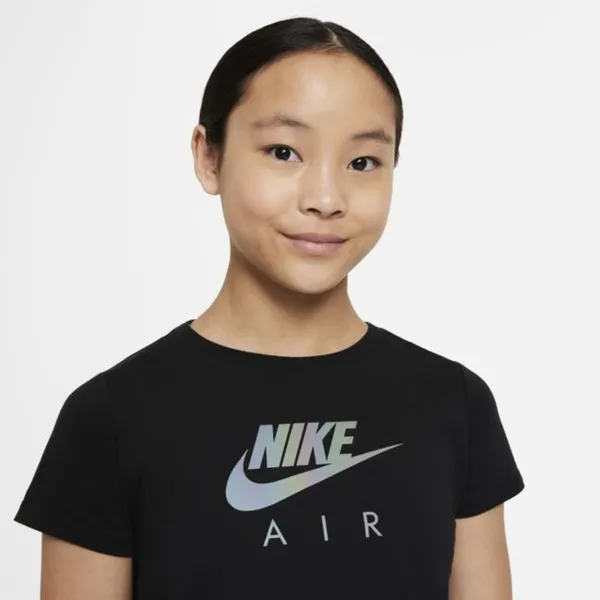 Krótki T-shirt dla dużych dzieci (dziewcząt) Nike Sportswear - Czerń