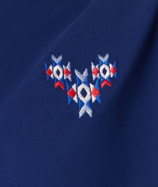 Soumia T-Shirt Manches Longues Imprimé 100% Coton Biologique - Niebieski