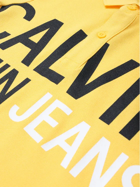 Calvin Klein Jeans Polo Stamp Logo IB0IB00379 Żółty Regular Fit
