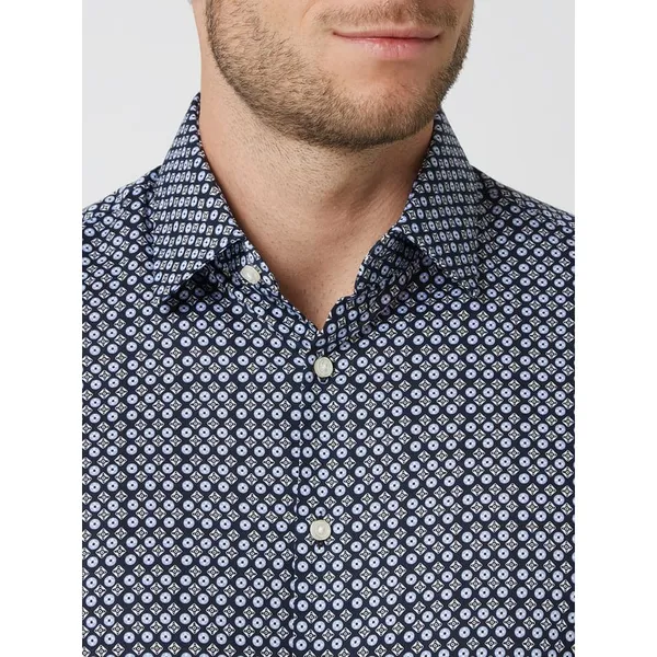 Jake*s Koszula biznesowa o kroju slim fit z bawełny z bardzo długim rękawem