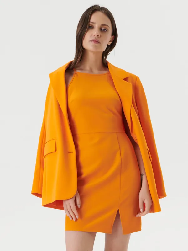 Sukienka mini na ramiączkach - Pomarańczowy