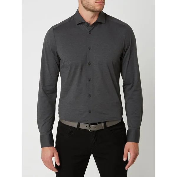 Pure Koszula biznesowa o kroju slim fit z dżerseju z wysoką zawartością streczu — ‘The Functional Shirt’