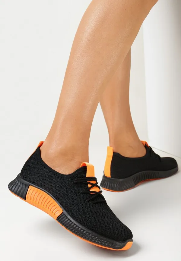 Czarno-Pomarańczowe Buty Sportowe Palssare