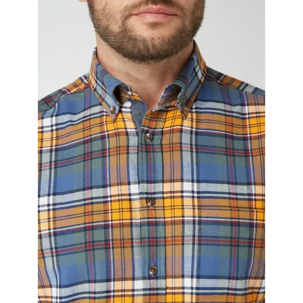 Christian Berg Men Koszula flanelowa o kroju regular fit z bawełny