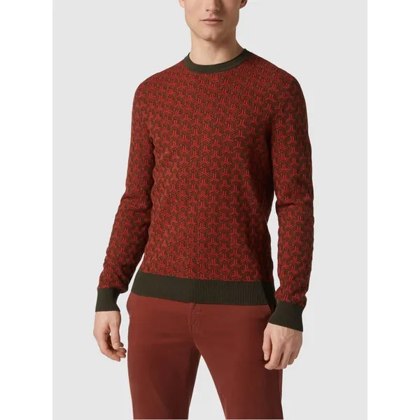 BOSS Casualwear Sweter z dzianiny ze wzorem na całej powierzchni ‘Kemim’