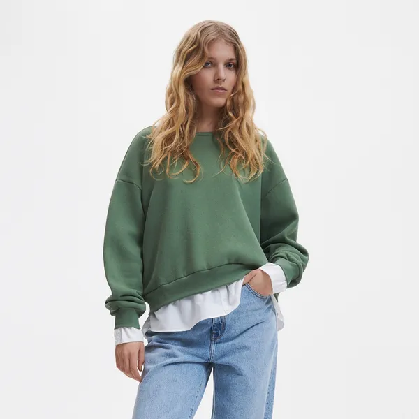 Bawełniana bluza - Zielony