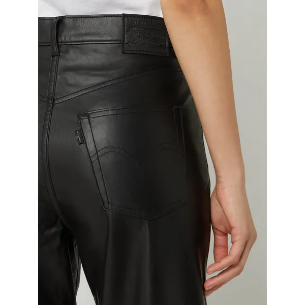 Levi's® Spodnie o kroju straight fit z imitacji skóry model ‘Ribcage’