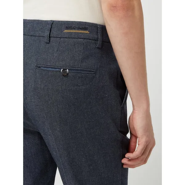 MOS MOSH Spodnie do garnituru o kroju slim fit z dodatkiem lnu model ‘Jamie Kyoto’