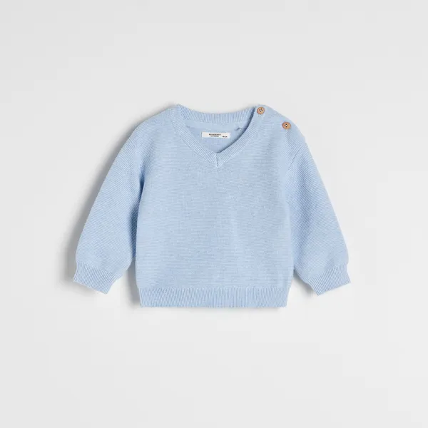 Strukturalny sweter - Niebieski