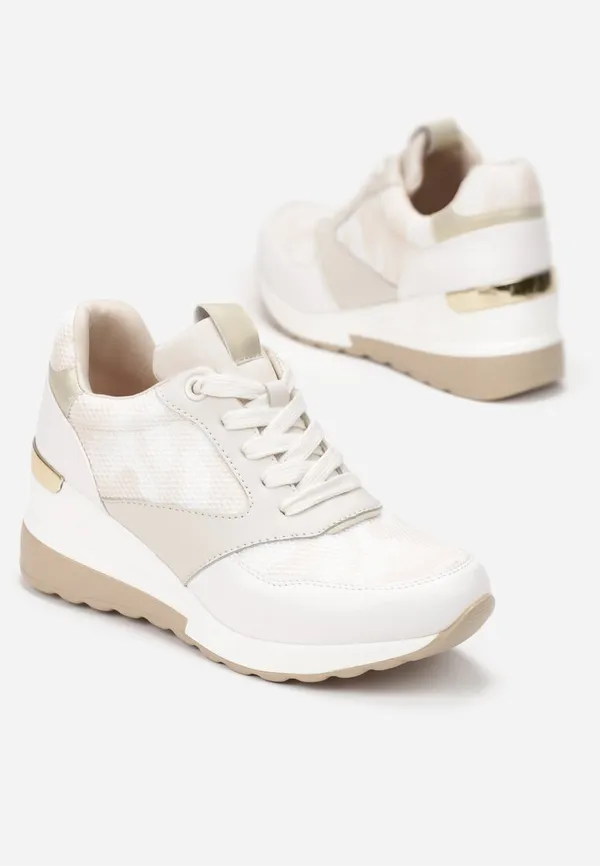 Biało-Beżowe Sneakersy Adiera