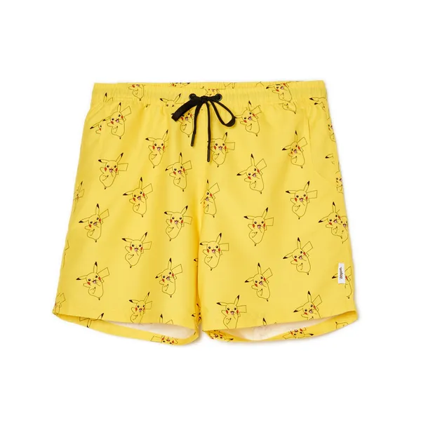 Żółte szorty kąpielowe z Pikachu
