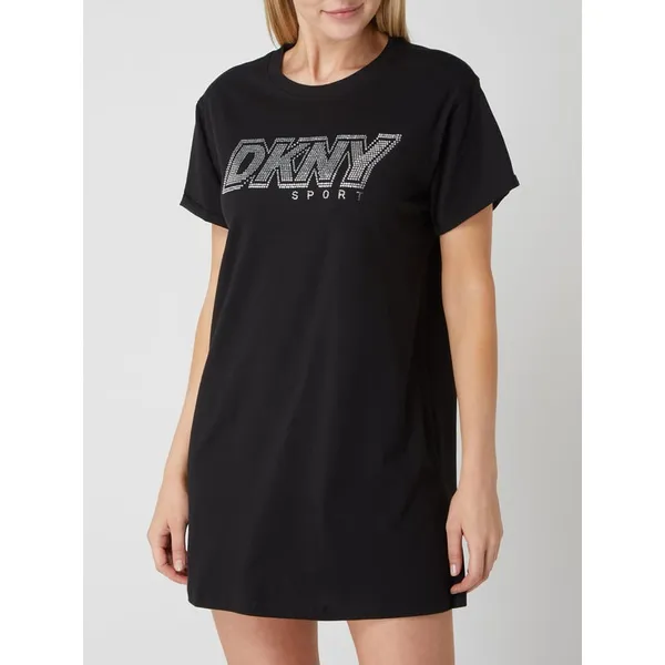 DKNY PERFORMANCE Sukienka koszulowa z logo z kamieni stras