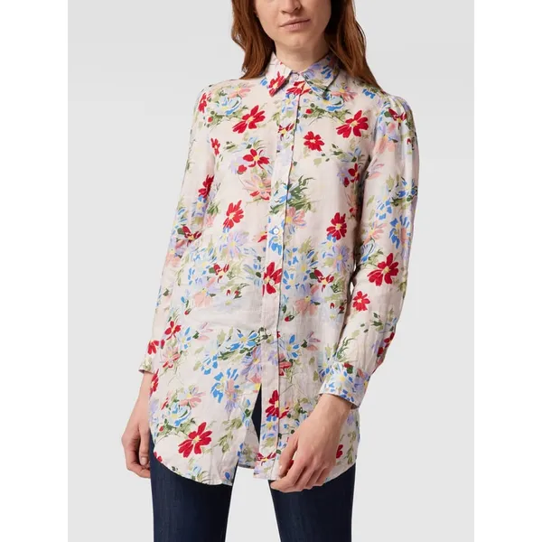 Polo Ralph Lauren Długa bluzka z czystego lnu z kwiatowym wzorem