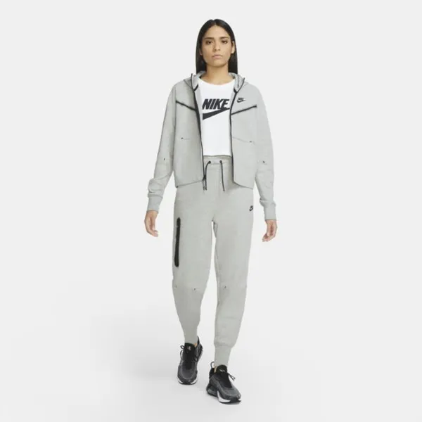 Damska bluza z kapturem i zamkiem na całej długości Nike Sportswear Tech Fleece Windrunner - Szary
