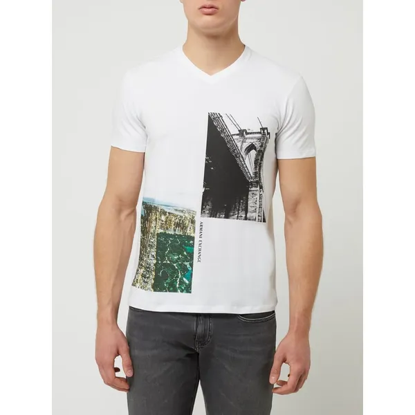 ARMANI EXCHANGE T-shirt o kroju slim fit z foto printem i logo