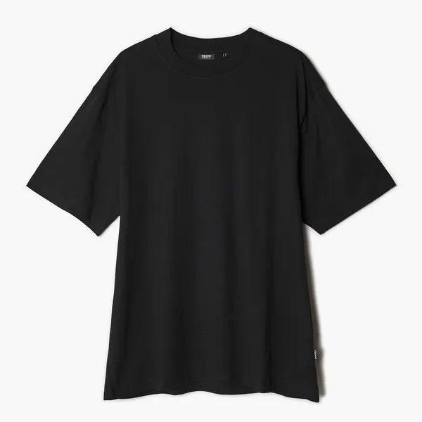 Czarna koszulka comfort - Czarny