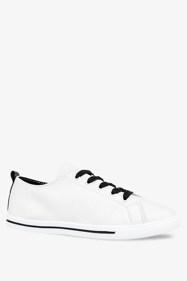 Białe trampki damskie buty sportowe sznurowane casu 6398