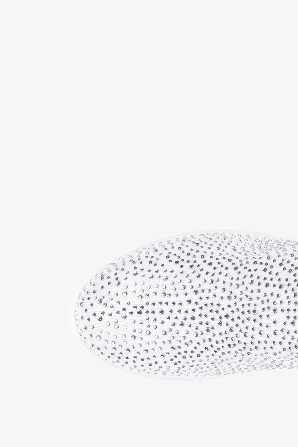 Białe sneakersy na koturnie z cyrkoniami buty sportowe slip on casu sj2139-2