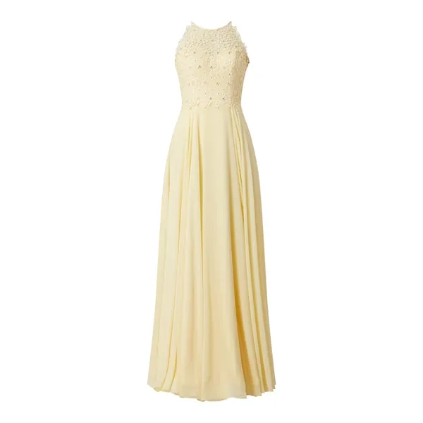Luxuar Sukienka wieczorowa z koronki szydełkowej i szyfonu