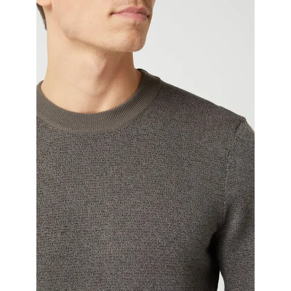 BOSS Sweter z mieszanki bawełny i żywej wełny model ‘Damin’