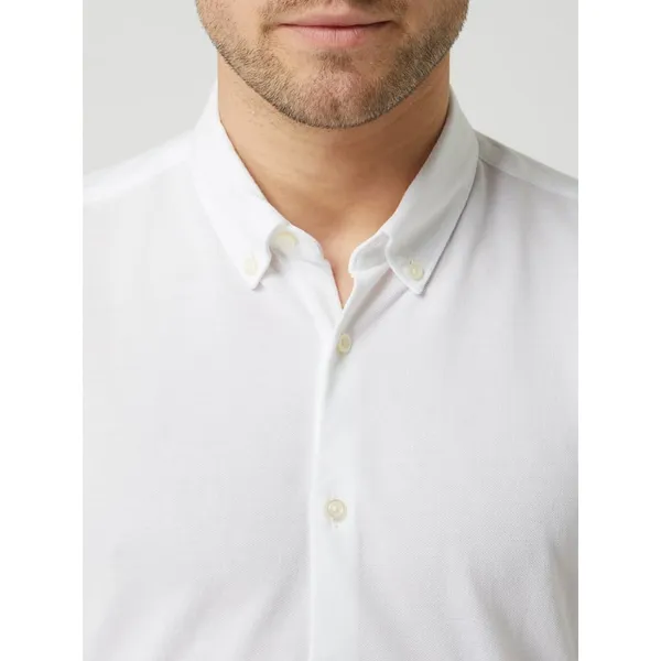 Pierre Cardin Koszula biznesowa o kroju slim fit z piki — ‘Futureflex’