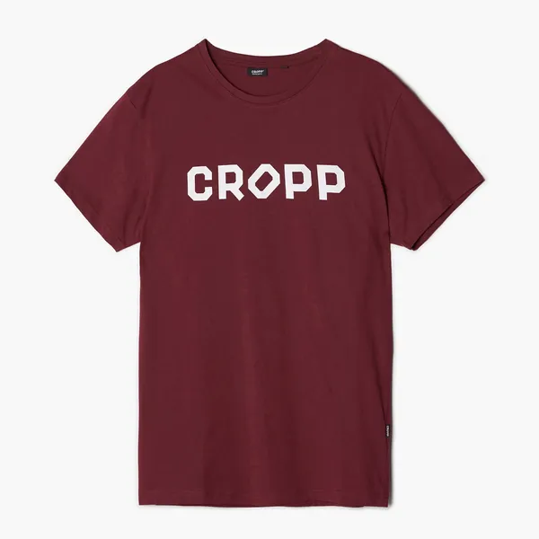 T-shirt z nadrukiem CROPP - Bordowy
