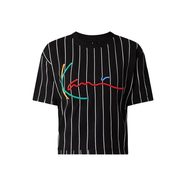 KARL KANI T-shirt o pudełkowym kroju ze wzorem w paski